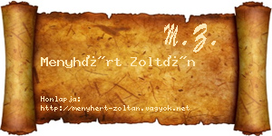 Menyhért Zoltán névjegykártya