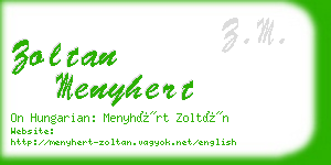 zoltan menyhert business card